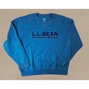 L.L. Bean Crewneck Sweatshirt Size Large – Blue Embroidered Freeport Maine Logo